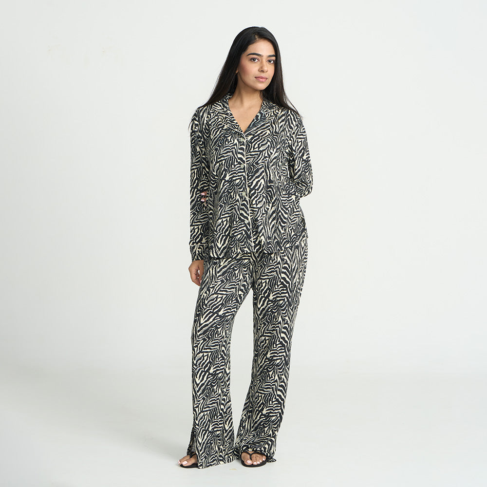 Pyjama Set Pant Long Sleeve Shirt Zebra print1