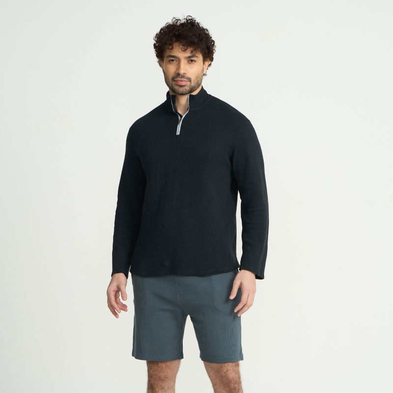 Classic Men's Quarter Zip Sweatshirt - Waffle
