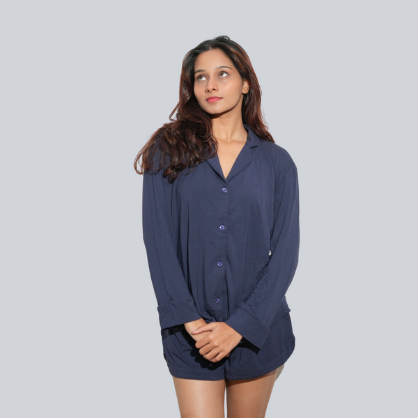 Pyjama Set - Shorts & Long Sleeve Shirt