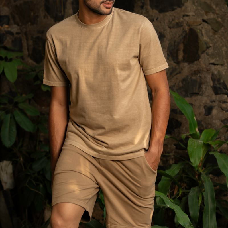 Men's Soft Lounge Shorts in camel tan