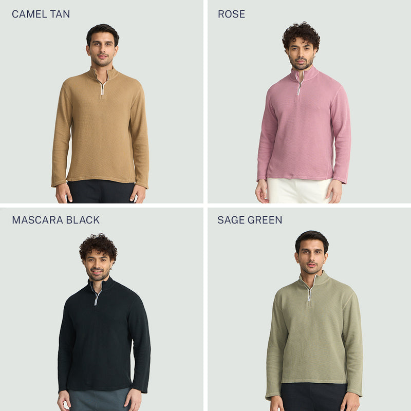 Classic Men's Quarter Zip Sweatshirt - Waffle